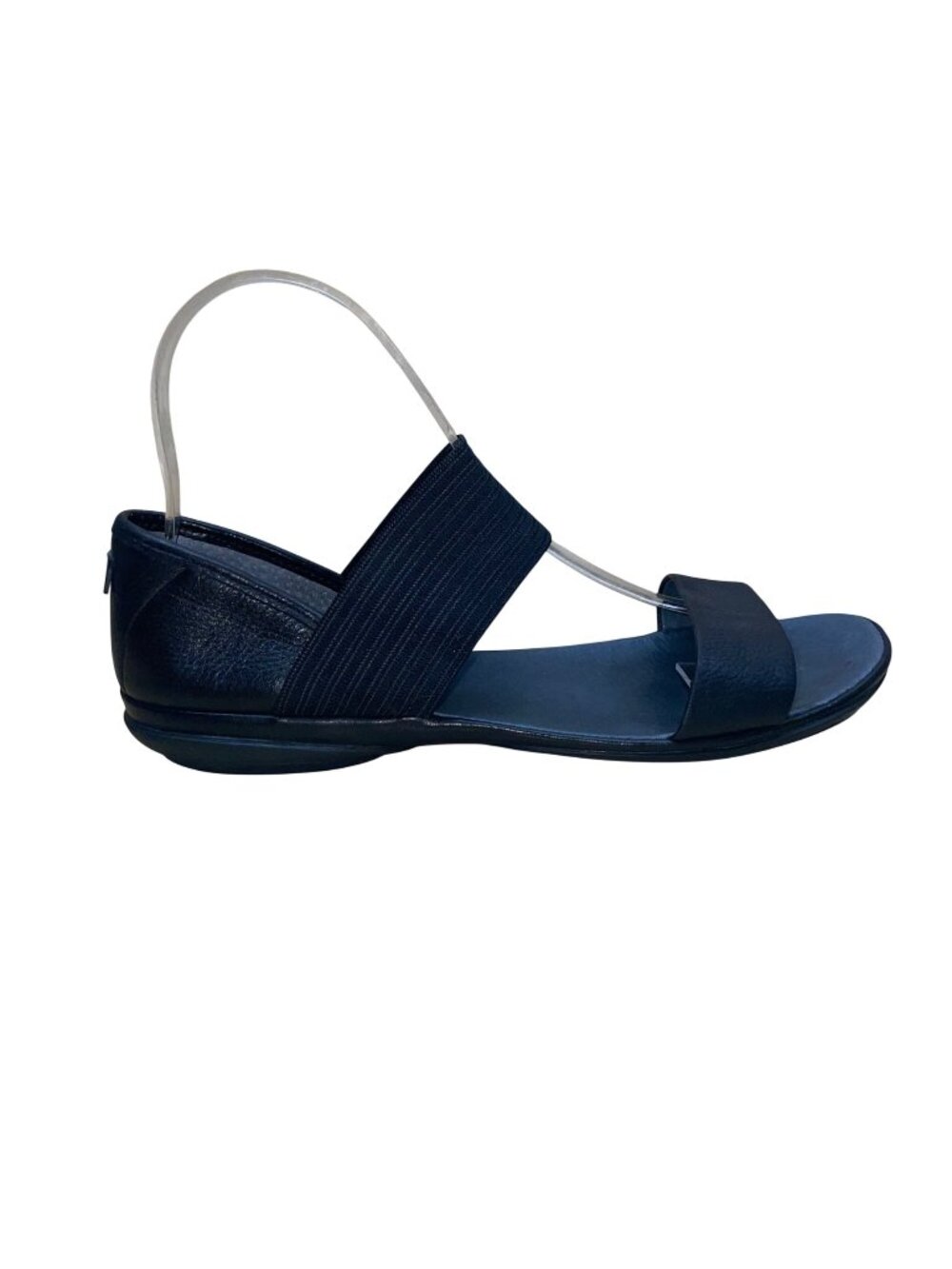 Camper Girls Black Leather Elastic Strap Sandals Size 38